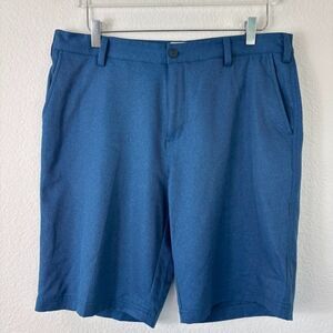 Adidas Mens Golf Shorts 34 Blue Climalite Stretch Lightweight 10" Preppy Chino